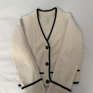 River Island Cream Cardigan with Black Trim